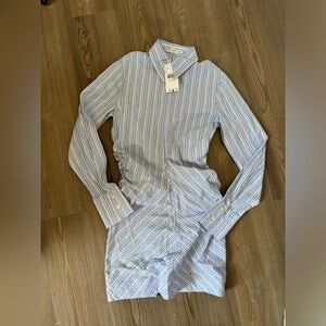 MNG NWT COLLARED STRIPE SIREN MINI DRESS SMALL